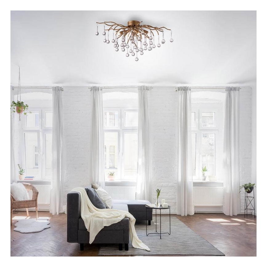 Paul Neuhaus 8090-11 - Anbaukronleuchter ICICLE 4xG9/40W/230V 30x60 cm Messing