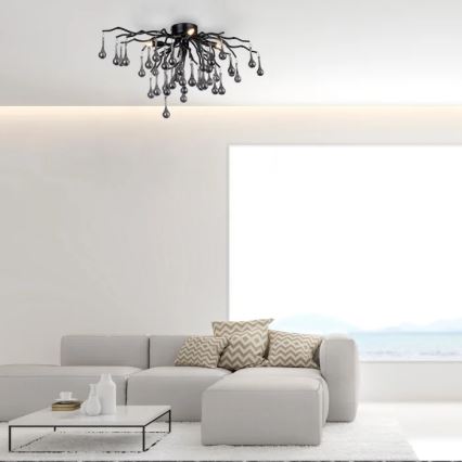 Paul Neuhaus 8090-18 - Aufgesetzte Deckenleuchte ICICLE 4xG9/40W/230V 30x60 cm schwarz