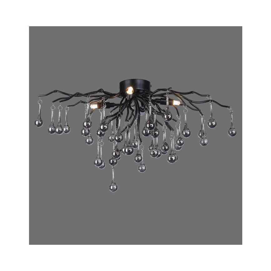 Paul Neuhaus 8090-18 - Aufgesetzte Deckenleuchte ICICLE 4xG9/40W/230V 30x60 cm schwarz