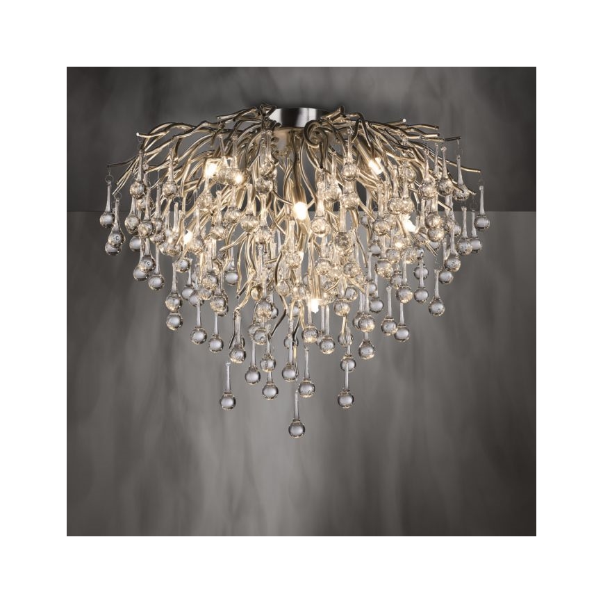 Paul Neuhaus 8091-55 - Anbaukronleuchter ICICLE 9xG9/40W/230V d 50 cm glänzendes Chrom