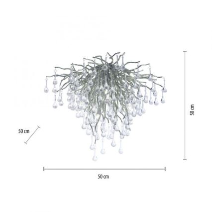 Paul Neuhaus 8091-55 - Anbaukronleuchter ICICLE 9xG9/40W/230V d 50 cm glänzendes Chrom