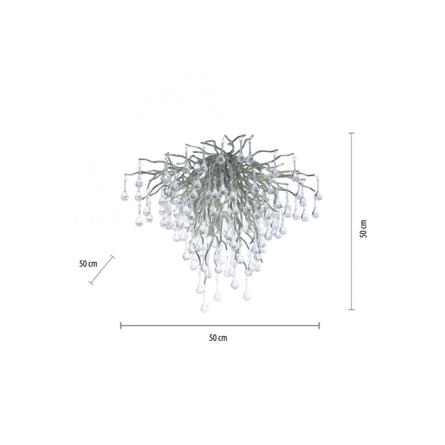 Paul Neuhaus 8091-55 - Anbaukronleuchter ICICLE 9xG9/40W/230V d 50 cm glänzendes Chrom