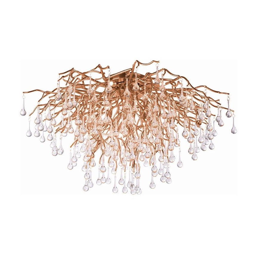 Paul Neuhaus 8092-11 - Anbaukronleuchter ICICLE 14xG9/40W/230V d 100 cm Messing