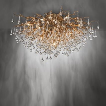 Paul Neuhaus 8092-11 - Anbaukronleuchter ICICLE 14xG9/40W/230V d 100 cm Messing