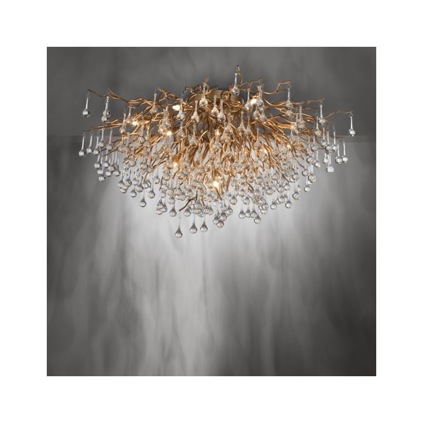 Paul Neuhaus 8092-11 - Anbaukronleuchter ICICLE 14xG9/40W/230V d 100 cm Messing