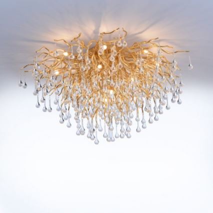 Paul Neuhaus 8092-11 - Anbaukronleuchter ICICLE 14xG9/40W/230V d 100 cm Messing