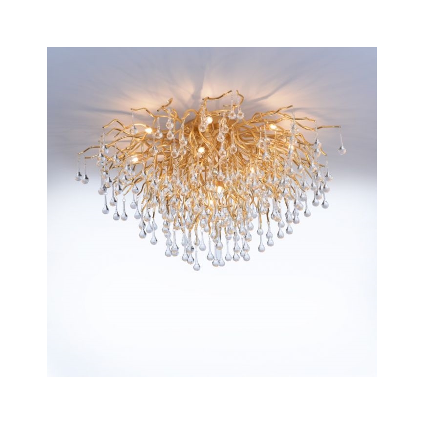 Paul Neuhaus 8092-11 - Anbaukronleuchter ICICLE 14xG9/40W/230V d 100 cm Messing