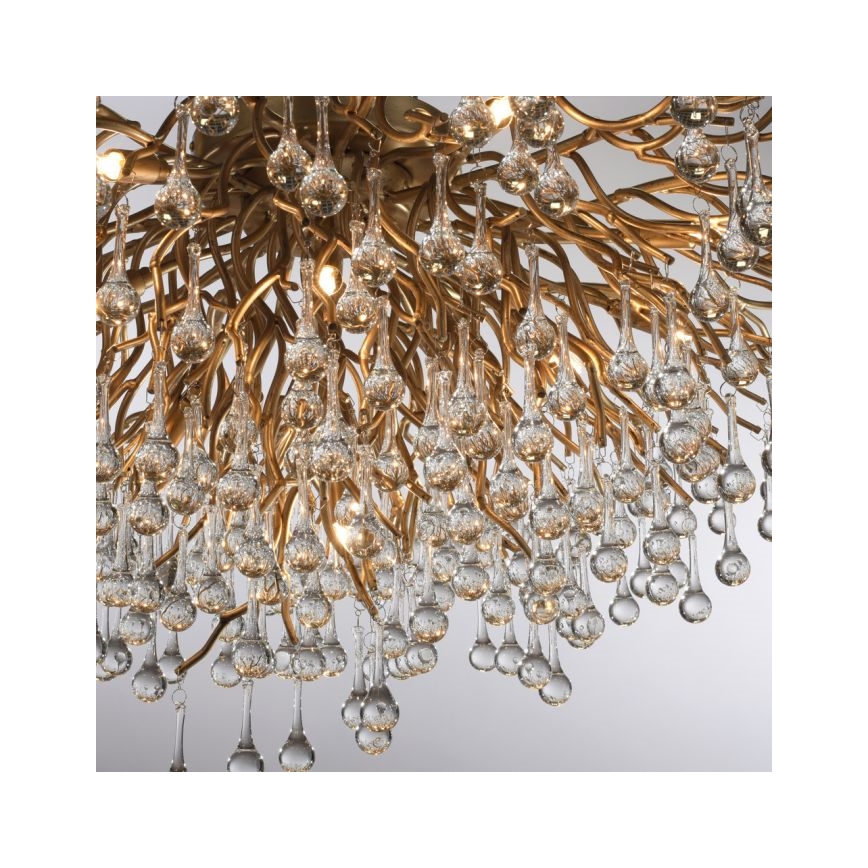 Paul Neuhaus 8092-11 - Anbaukronleuchter ICICLE 14xG9/40W/230V d 100 cm Messing