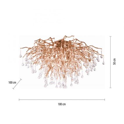 Paul Neuhaus 8092-11 - Anbaukronleuchter ICICLE 14xG9/40W/230V d 100 cm Messing