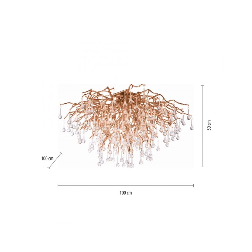 Paul Neuhaus 8092-11 - Anbaukronleuchter ICICLE 14xG9/40W/230V d 100 cm Messing