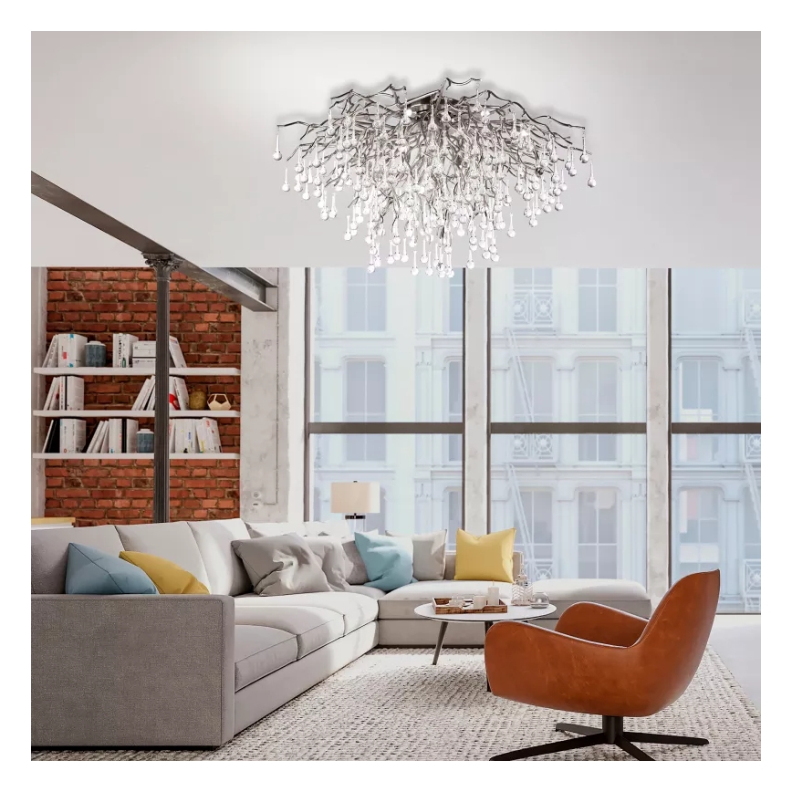 Paul Neuhaus 8092-55 - Aufgesetzte Deckenleuchte ICICLE 14xG9/40W/230V Ø 100 cm glänzender Chrom