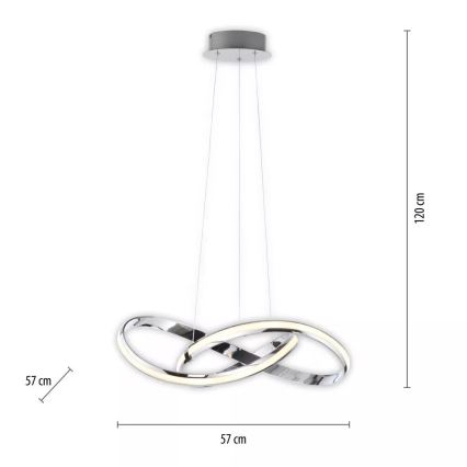 Paul Neuhaus 8291-17 - Dimmbare LED-Hängeleuchte MELINDA LED/30W/230V