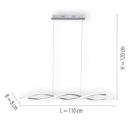 Paul Neuhaus 9142-55 - Dimmbarer LED-Kronleuchter an Schnur POLINA 2xLED/10,2W/230V