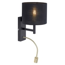 Paul Neuhaus 9646-18 - LED Wandlampe ROBIN 1xE27/40W/230V + LED/2,1W schwarz