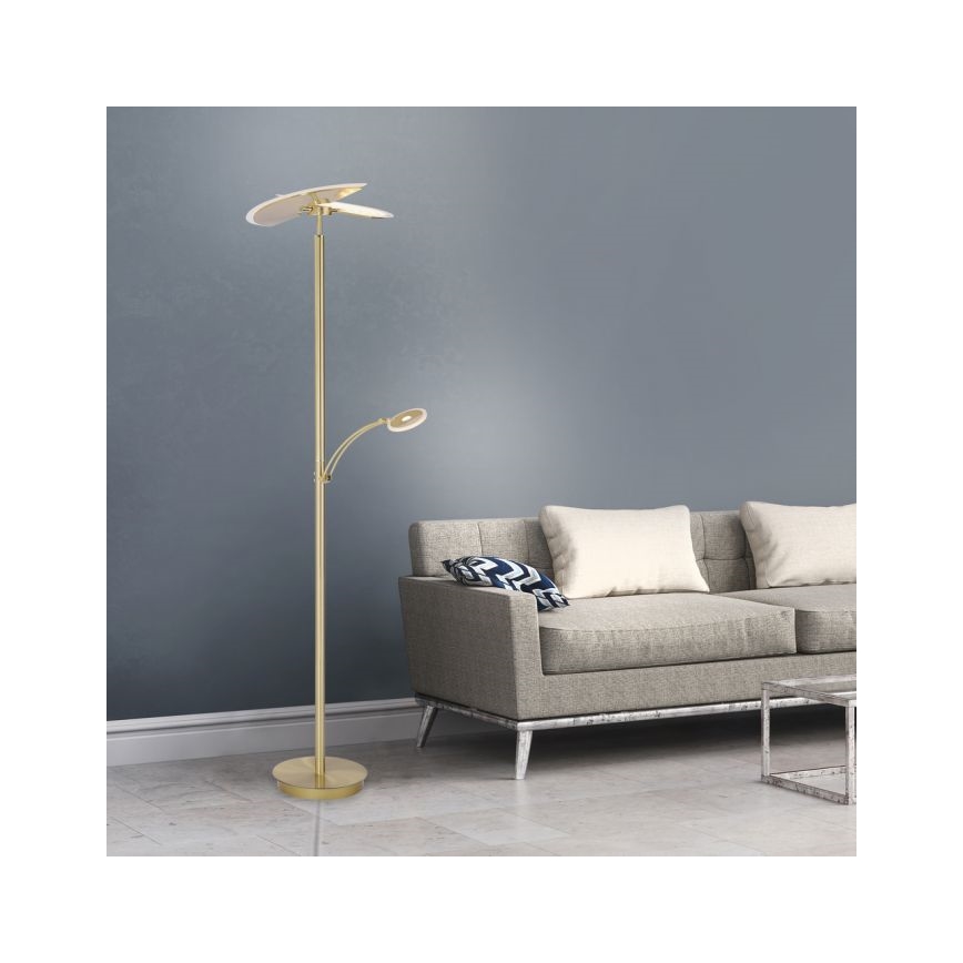 Paul Neuhaus 673-60 - LED-Dimm-Stehleuchte ARTUR 2xLED/21W+1xLED/6W/230V gold