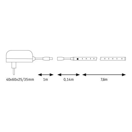 Paulmann 70514 - LED RGB/15W Dimmbare Streifen SIMPLED 7,5m 230V + FB