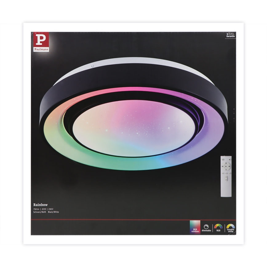 Paulmann 70544 - LED RGBW/22W Dimmbare Deckenleuchte RAINBOW 230V 3000-6500K + Fernbedienung