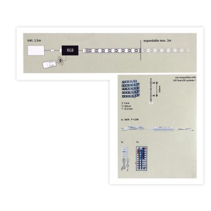 Paulmann 70587 - LED RGB/20W Dimmbare Leiste MAXLED 1,5m 230V + Fernbedienung