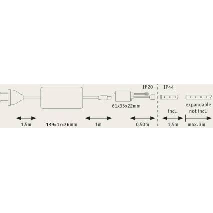 Paulmann 70627 - LED RGB/18W IP44 Dimmbare Badezimmerleiste MAXLED 1,5 m 230V + Fernbedienung
