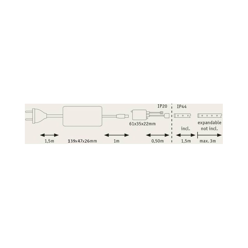 Paulmann 70627 - LED RGB/18W IP44 Dimmbare Badezimmerleiste MAXLED 1,5 m 230V + Fernbedienung