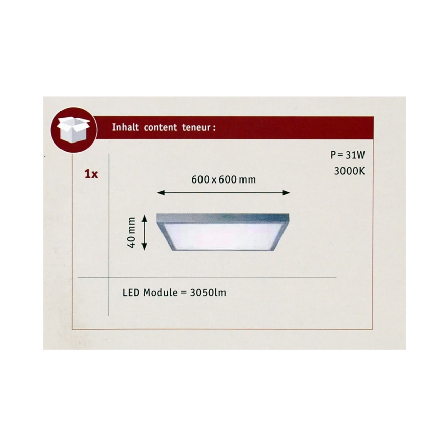 Paulmann 70652 - LED/30W Deckenleuchte LUNAR 230V