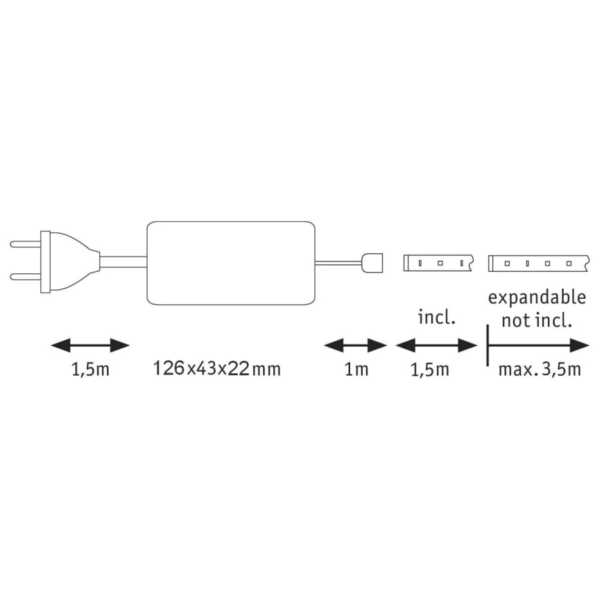 Paulmann 70667 - LED/9W IP44 Dimmbare Badezimmerleiste MAXLED 1,5 m 6500K 230V