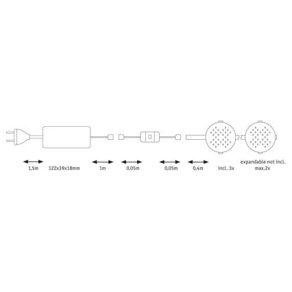 Paulmann 70711 - SET 3xLED/2,8W Möbelbeleuchtung mit Sensor SOFTPAD 230V 2700K