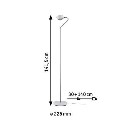 Paulmann 70920 - LED/7,5W dimmbare Stehleuchte RAMOS 230V weiß/hochglanzchrom