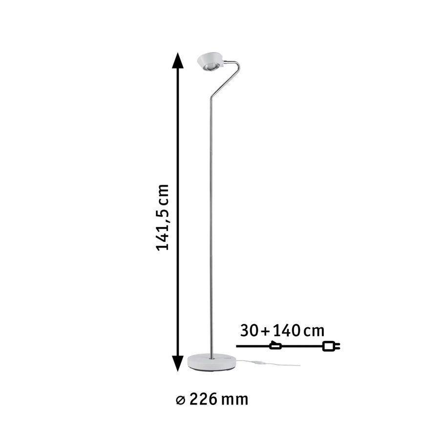 Paulmann 70920 - LED/7,5W dimmbare Stehleuchte RAMOS 230V weiß/hochglanzchrom