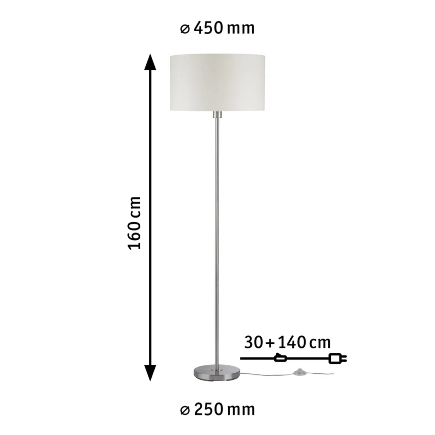Paulmann 70922 - 1xE27/60W Stehleuchte TESSA 230V