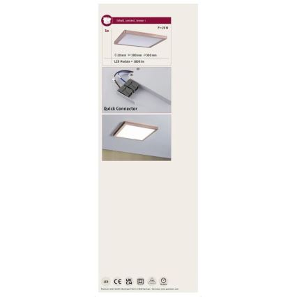 Paulmann 70941 - LED/20W Anbaupanel ATRIA 230V 4000K 30x30 cm Roségold