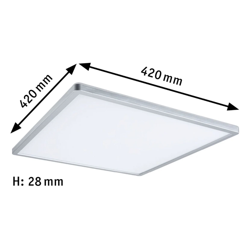 Paulmann 71009 - LED/22W Dimmbares Panel ATRIA 230V 4000K 42x42 cm Mattchrom