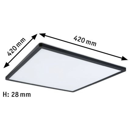 Paulmann 71016 - LED/22W Dimmbares Panel ATRIA 230V 4000K 42x42 cm Schwarz
