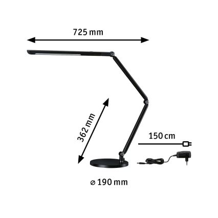 Paulmann 78912 – LED/10,6W Dimmbare Tischlampe FLEXBAR 230V 3000/4000/6500K