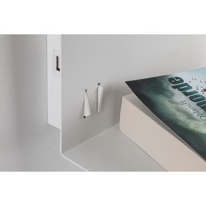 Paulmann 78913 - LED/2,5W + 1xE27/40W Wandleuchte mit Ablage und USB-Anschluss MERANI 230V weiß