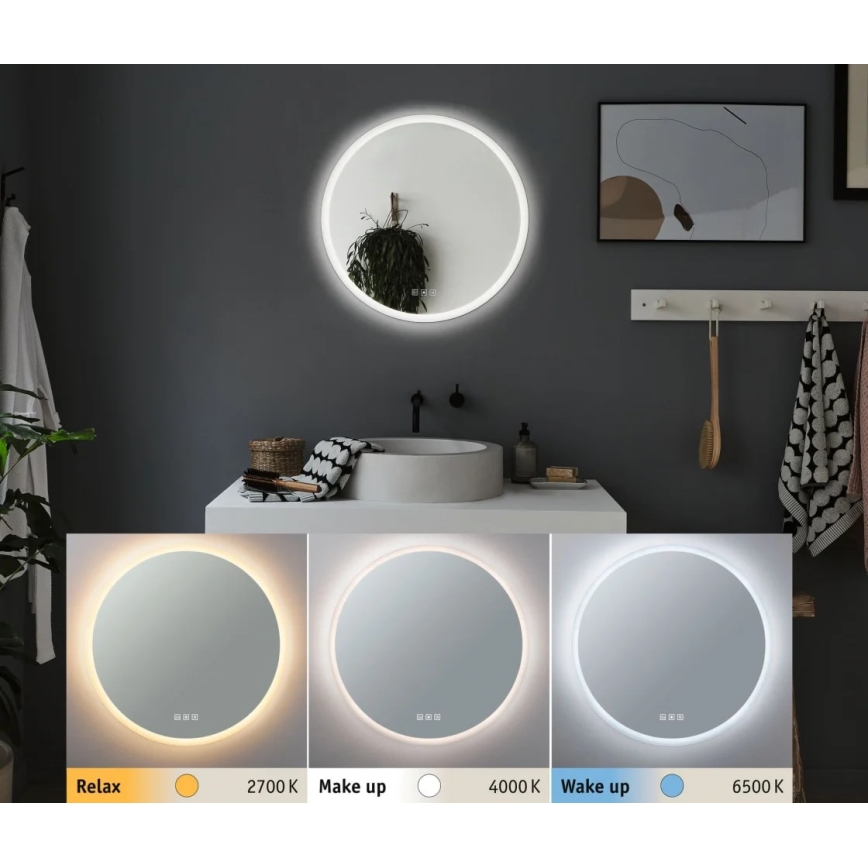 Paulmann 78952- LED/21W IP44 Dimmbarer Badezimmerspiegel mit Hintergrundbeleuchtung MIRA 230V