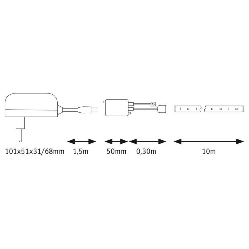 Paulmann 78978 - LED RGB/20W Dimmbare Streifen SIMPLED 5m 230V + FB