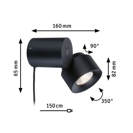 Paulmann 79776 - LED/3W Dimmbare Wandleuchte 2-in-1 PURIC PANE 230V