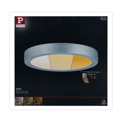 Paulmann 79798 - LED/16W-Deckenleuchte CARPO 230V 2300/2500/3000K