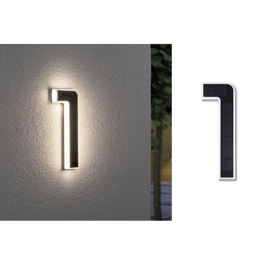 Paulmann 79842 - LED/0,2W IP44 Solar-Hausnummer 1,2V 1500 mAh