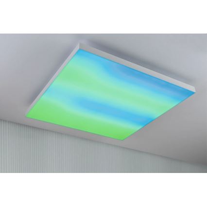Paulmann 79910 - LED, 31 W RGBW-dimmbare Deckenleuchte LORIA, 230 V, 3000–6500 K, 59,5 × 59,5 cm, weiß + Fernbedienung