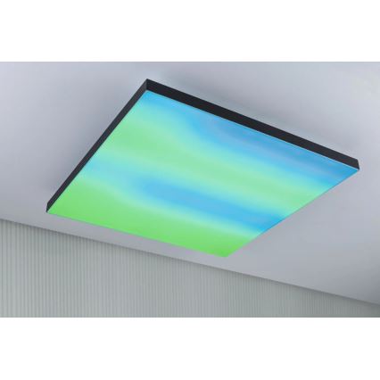 Paulmann 79913 - LED/31W RGBW dimmbare Deckenleuchte LORIA 230V 3000-6500K 59,5x59,5 cm schwarz + Fernbedienung