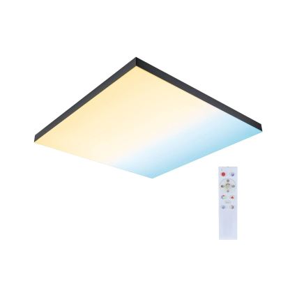 Paulmann 79913 - LED/31W RGBW dimmbare Deckenleuchte LORIA 230V 3000-6500K 59,5x59,5 cm schwarz + Fernbedienung