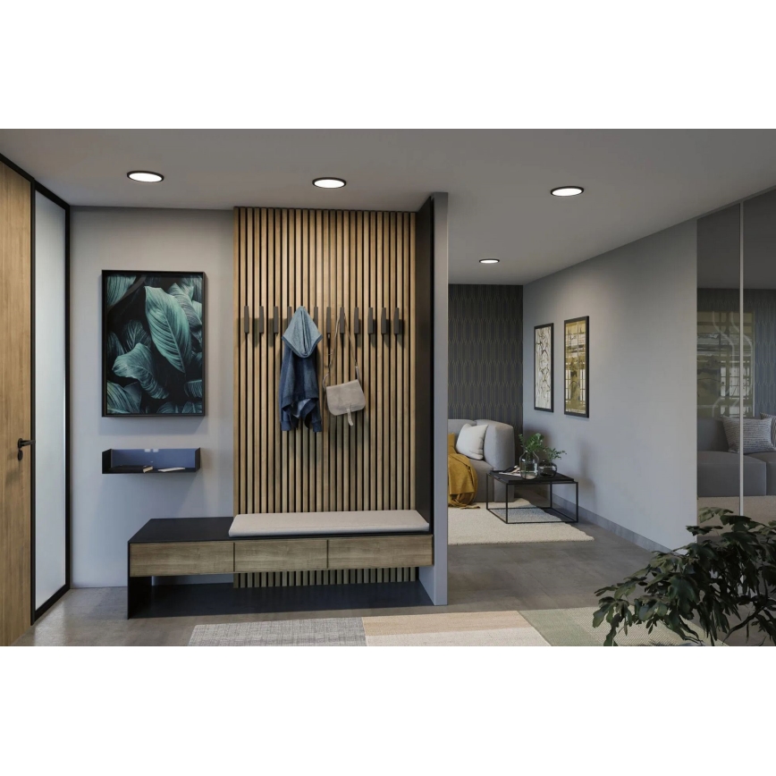 Paulmann 79965 - LED/13W IP44 Dimmbare Badezimmer-Deckeneinbauleuchte AREO 230V Ø 17,5 cm schwarz