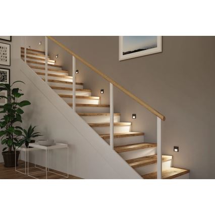 Paulmann 80001 - LED/1W Treppenlicht TSARO 230V Follow/schwarz