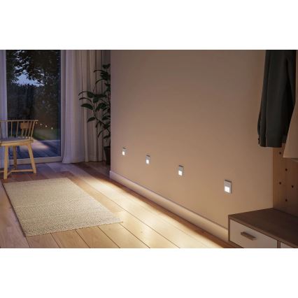 Paulmann 80003 - LED/1W Treppenleuchte mit Sensor TSARO 230V Lead/matt Chrom