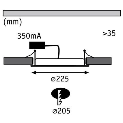Paulmann 92034 - LED/14W Einbaubeleuchtung 230V