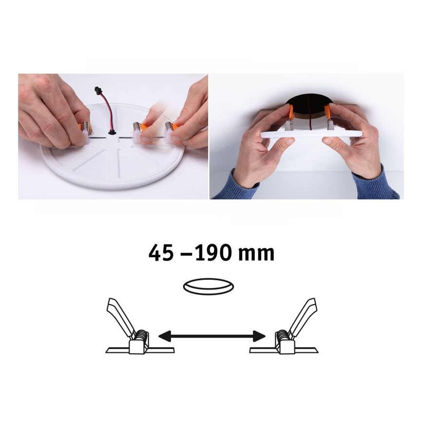 Paulmann 92392 - LED/17,5W IP44 Badezimmereinbauleuchte VARIFIT 230V