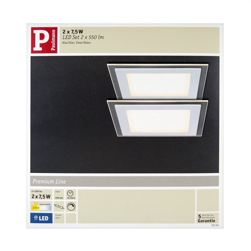 Paulmann 92706 - SET 2xLED Einbauleuchte DECODICE 2xLED/7,5W/230V