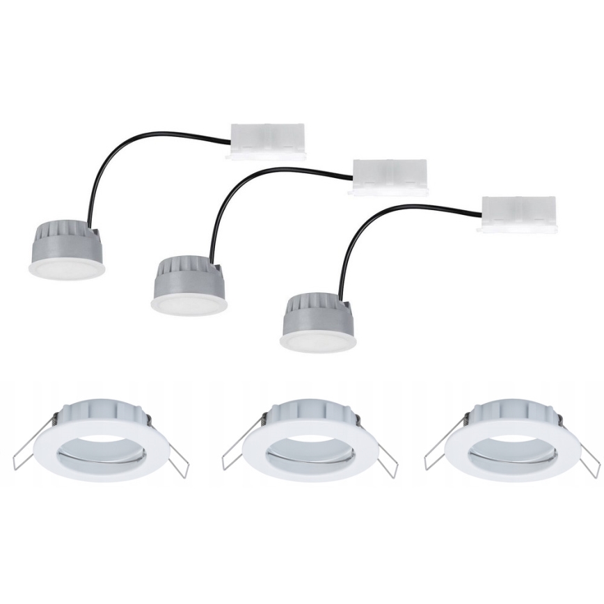 Paulmann 92755 - SET 3xLED/6,8W IP44 Badezimmereinbauleuchte COIN 230V